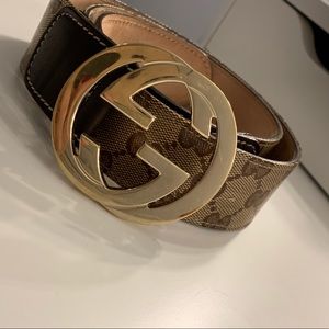 Authentic Gucci GG Supreme Leather Belt